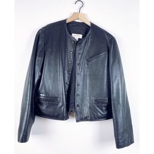 Vintage First Issue American Design Leather Black Jacket Size Medium